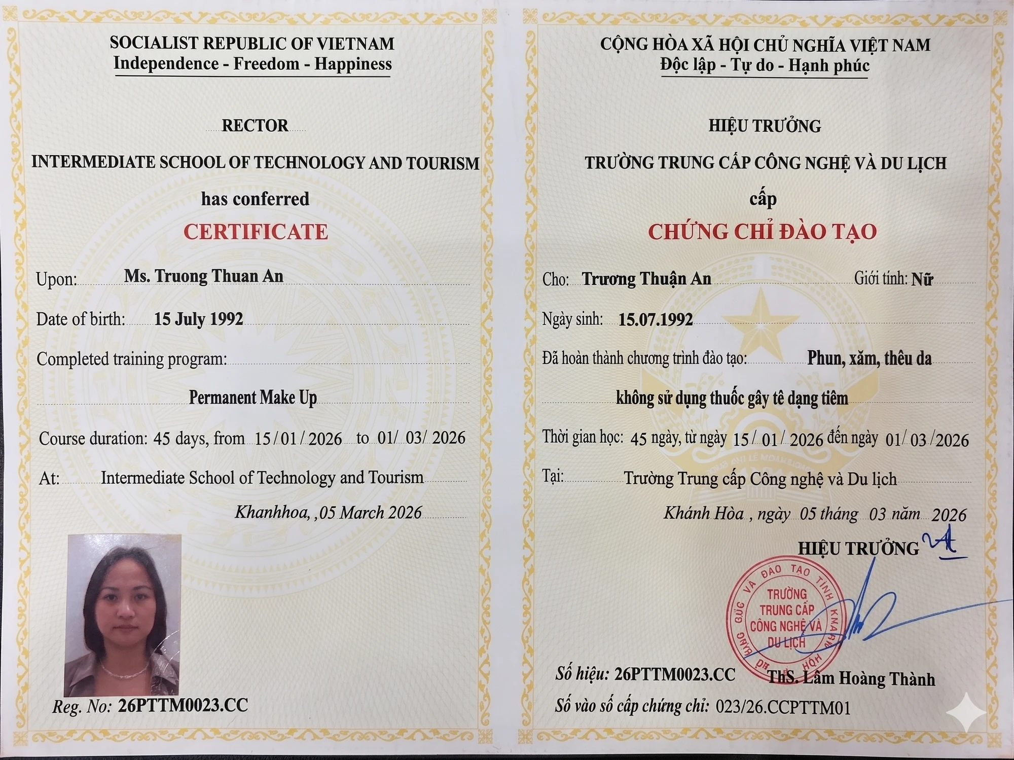 Permanent Make Up Certificate