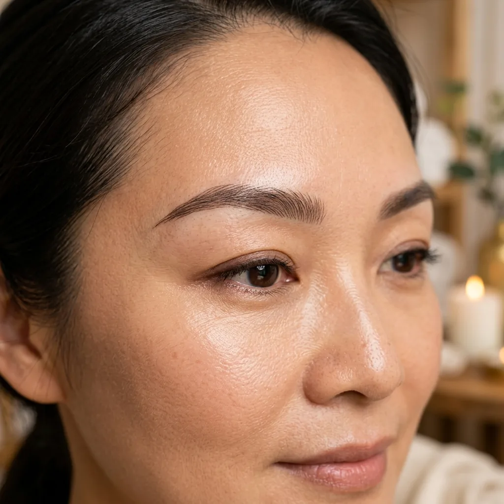 Soft and natural feng-shui eyebrow design with hair-strokes at CAMI VAN Da Nang